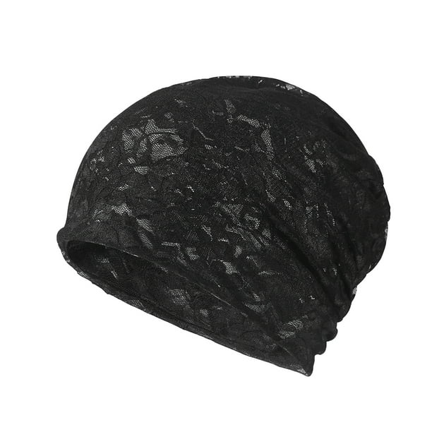 Qarigey Gorro de nailon y LICRA para mujer, gorros con estilo, accesorios ajustables para la cabeza, gorro de punto, tocado de otoño, azul Sombreros Negro Qarigey AP011230-03