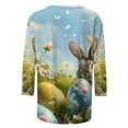 thumbnail image 5 of lcziwo Gifts for Mom Womens Easter Shirt Trendy 3D Bunny Rabbit Print Shirts Loose Casual Round Neck 3/4 Sleeve T-Shirt Cotton Pullover Tops Multicolor M, 5 of 6