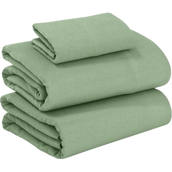 RUVANTI Flannel Sheets Twin XL Size - 100% Cotton Brushed Bed Sheet Sets - Deep Pockets 16 Inches - All Seasons Breathable & Super Soft - Warm & Cozy - 3 Pcs - Loden Frost
