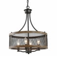thumbnail image 1 of Farmhouse Chandelier WIth Shade，4-Light Fixture Dining Room Light,Farmhouse Rustic Pendant Light for Dining Room, Kitchen Island, Hallway, 1 of 7