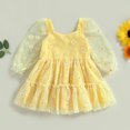 thumbnail image 4 of Douhoow Baby Girl Daisy Dress 6 12 18 24 Months 3 Years Elegant Long Sleeves Mesh Tulle Loose Dress, 4 of 9