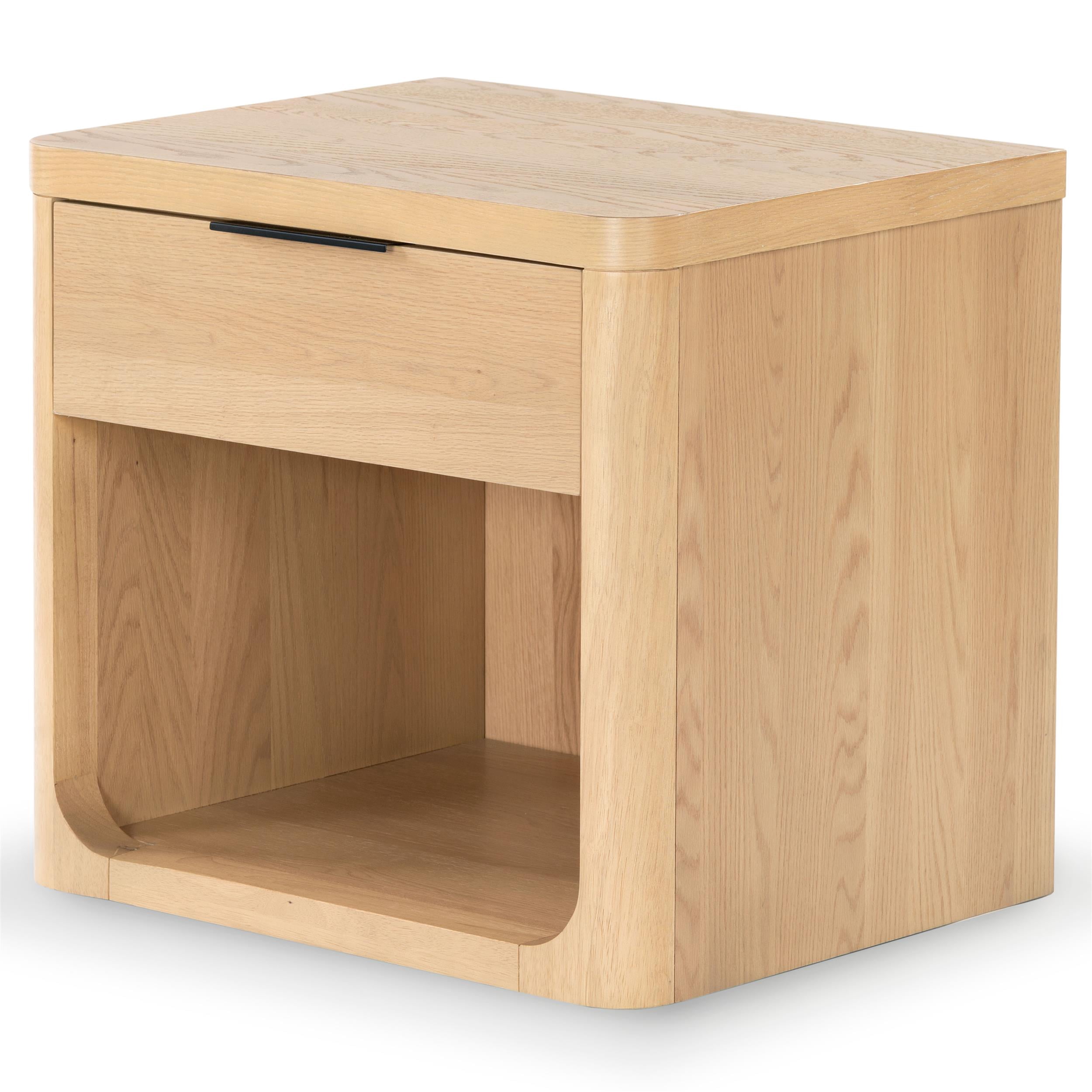 Safavieh Raylie 1 Drawer Solid Wood Nightstand in Natural