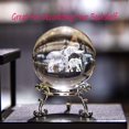 thumbnail image 3 of H&D 2.36in 3D Laser Elephant Crystal Ball Paperweight Figurine Home Art Decor Crafts, 3 of 7