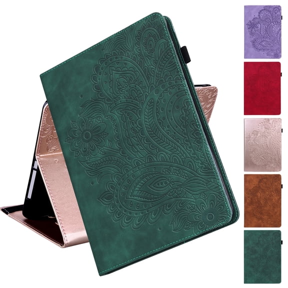 Allytechgroup Wallet Case for iPad (A16) 11th Generation 11 Inch 2025 / iPad 10th Generation 10.9 Inch 2022, PU Leather Case Shockproof TPU Shell with Card Slots Hand Kickstand Phonto Post, Green