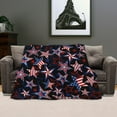 thumbnail image 4 of Yhmxh Patriotic Throw Blanket, Memorial Day Blankets Independence Day Fuzzy Plush Blanket, Flannel Bed Blanket USA Flag Red White Blue Stars 4th of July Throw Blanket for Couch Sofa Bed 30"x40", 4 of 6