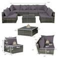 thumbnail image 2 of Gymax 7PCS PE Rotin Patio Sectionnel Canapé Conversation Ensemble W / Coussins Gris, 2 of 10