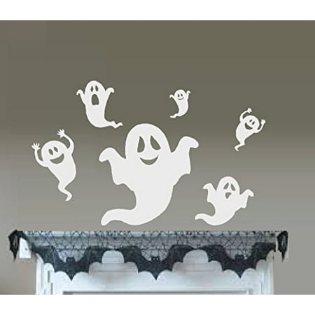 - Decal ~ Flying Ghost ~ Halloween ~ Wall or Window Decal 6 Ghost (White)