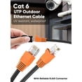 thumbnail image 4 of Cat6 Outdoor Ethernet Cable (75FT) CCA Copper Clad, Direct Burial, In-Ground, UV Jacket, POE, Cat 6 Weatherproof Cable, Compatible with Personal Computer, Outdoor Networking Equipment, 4 of 5