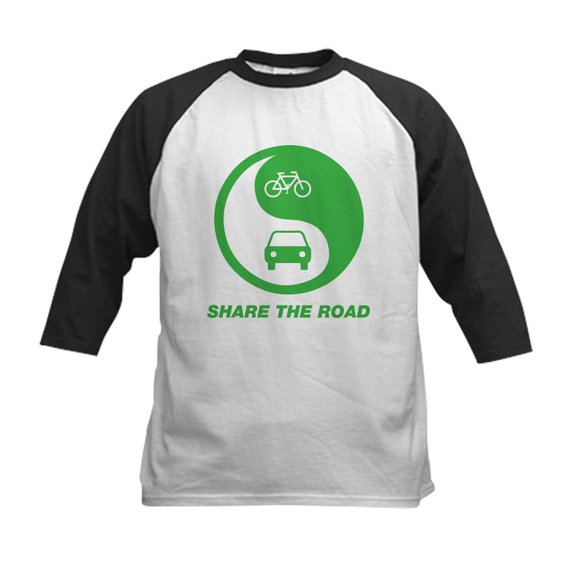 CafePress - SHARE THE ROAD Kids Baseball Jersey - Kids Cotton Baseball Jersey, 3/4 Sleeve Shirt