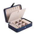 thumbnail image 1 of Jewelry Box Leather Double Layer Storage Case for s Bracelet Dark Blue, 1 of 8