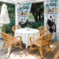 thumbnail image 3 of Outdoor Curtains for Patio Waterproof Panda Sitting on The Toilet Indoor/Outdoor Curtain Tiebacks Funny Animal Daisy Teal Wood Privacy Sun Block Grommet Drapes for Pergolas Gazebo 2 Panel 54x108, 3 of 9