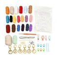 thumbnail image 2 of 1set 6 style Mushroom Yarn Knitting Beginner Kit including Instruction Plastic Locking Stitch Marker & Eye & Crochet Hooks Yarn Needle Yarns PP Stuffing Fiber Filling Material Mixed color, 2 of 4