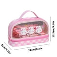 thumbnail image 3 of PEONAVET Large Capacity Pencil Bag Cute Clear Pencil Pouch with Zipper Double Layered Kitty Pen Case for Students The Opening Season Supplies(Pinks), 3 of 7