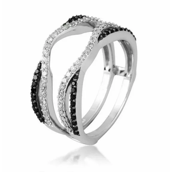 2Ct Round Lab-Created Diamond Wrap Enhancer Wedding Ring 14K White Gold Plated
