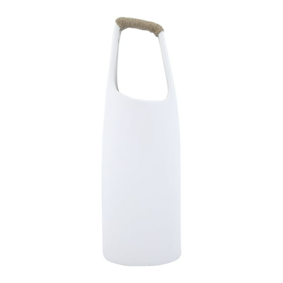 Bloomingville Stoneware Vase with Rattan Wrapped Top Handle, White