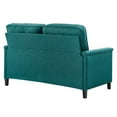 thumbnail image 3 of Modway Ashton Upholstered Fabric Loveseat in Teal, 3 of 8