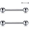 thumbnail image 1 of LAICAIW Pair 14G G23 Solid Titanium Nipple Shield Barbell Internally Threaded Tongue Piercing, 1 of 6