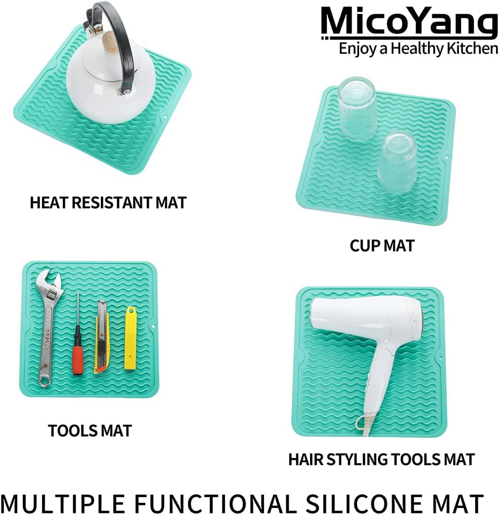 MicoYang Silicone Dish Drying Mat for Multiple Usage,Easy  clean,Eco-friendly,Heat-resistant Silicone…See more MicoYang Silicone Dish  Drying Mat for
