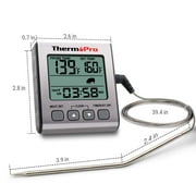 ThermoPro TP-16S Digital Meat Thermometer Smoker Candy Food BBQ Cooking Thermometer for Grilling Oven Deep Fry with Smart Kitchen Timer Mode and Backlight
