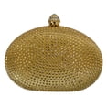 thumbnail image 1 of Chicastic Gold Rhinestone Crystal Minaudiere Hard Mini Wedding Cocktail Evening Clutch Bag, 1 of 1