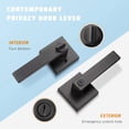 thumbnail image 2 of Manillas de puerta KNOBWELL Privacy Lever para cama y baño, 6 unidades, color negro, 2 of 7