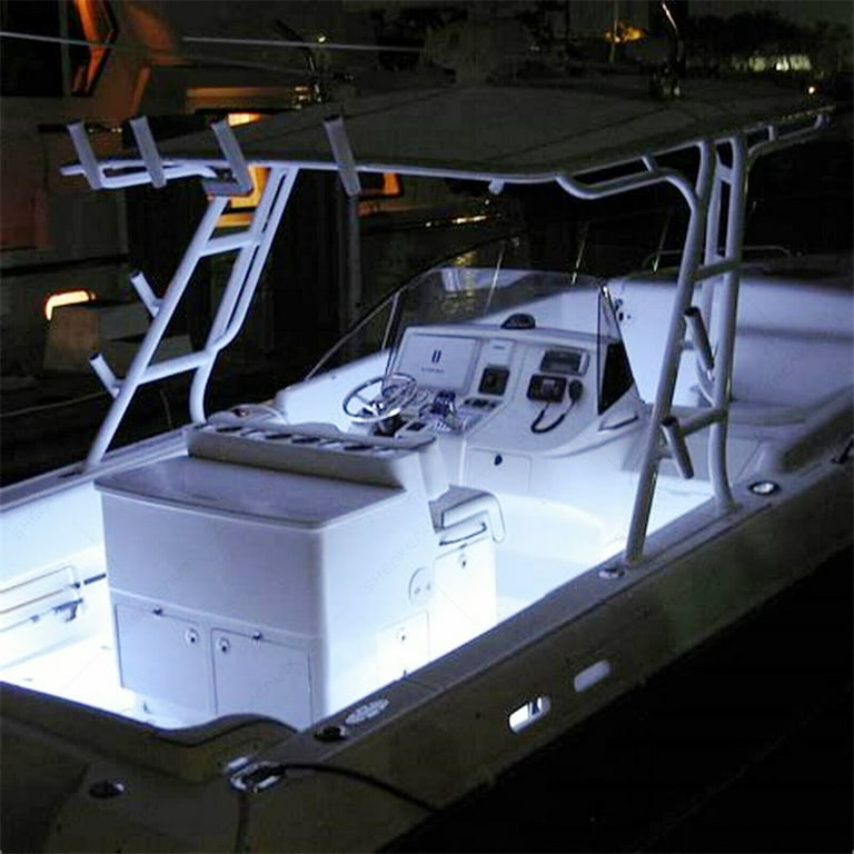 16ft White LED Boat Light Deck Waterproof 12V Bow Trailer Pontoon Lights Kit, Size: 5M, Clear