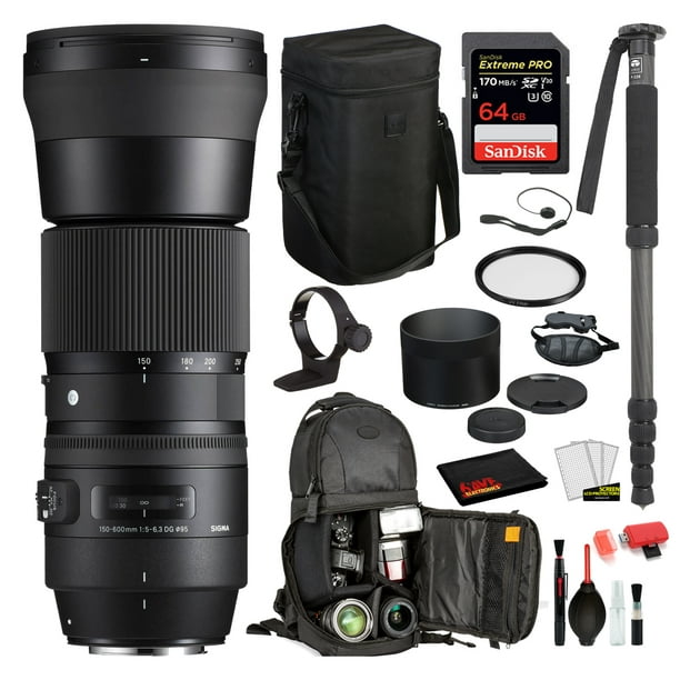 Sigma 150 600mm F 5 6 3 Dg Os Hsm Contemporary Lens For Canon Ef Bundles Walmart Com Walmart Com