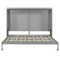 thumbnail image 5 of Queen Size Murphy Bed, Wood Wall Bed with LED Lights , Hidden Horizontal Folding Platform Bed for Guest Room, Home Office, Gray, 5 of 7