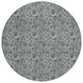 thumbnail image 2 of 8' Gray Silver And Charcoal Round Floral Washable Indoor Outdoor Area Rug, 2 of 5