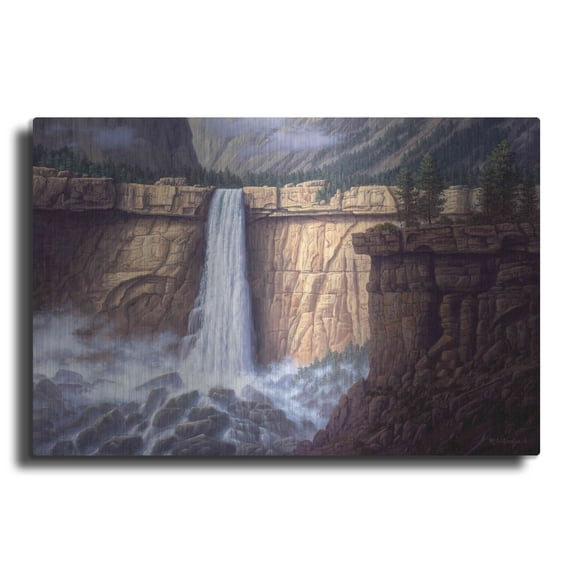 Luxe Metal Art 'Canyon Cascade' by R. Hed, Metal Wall Art, 16"x12"