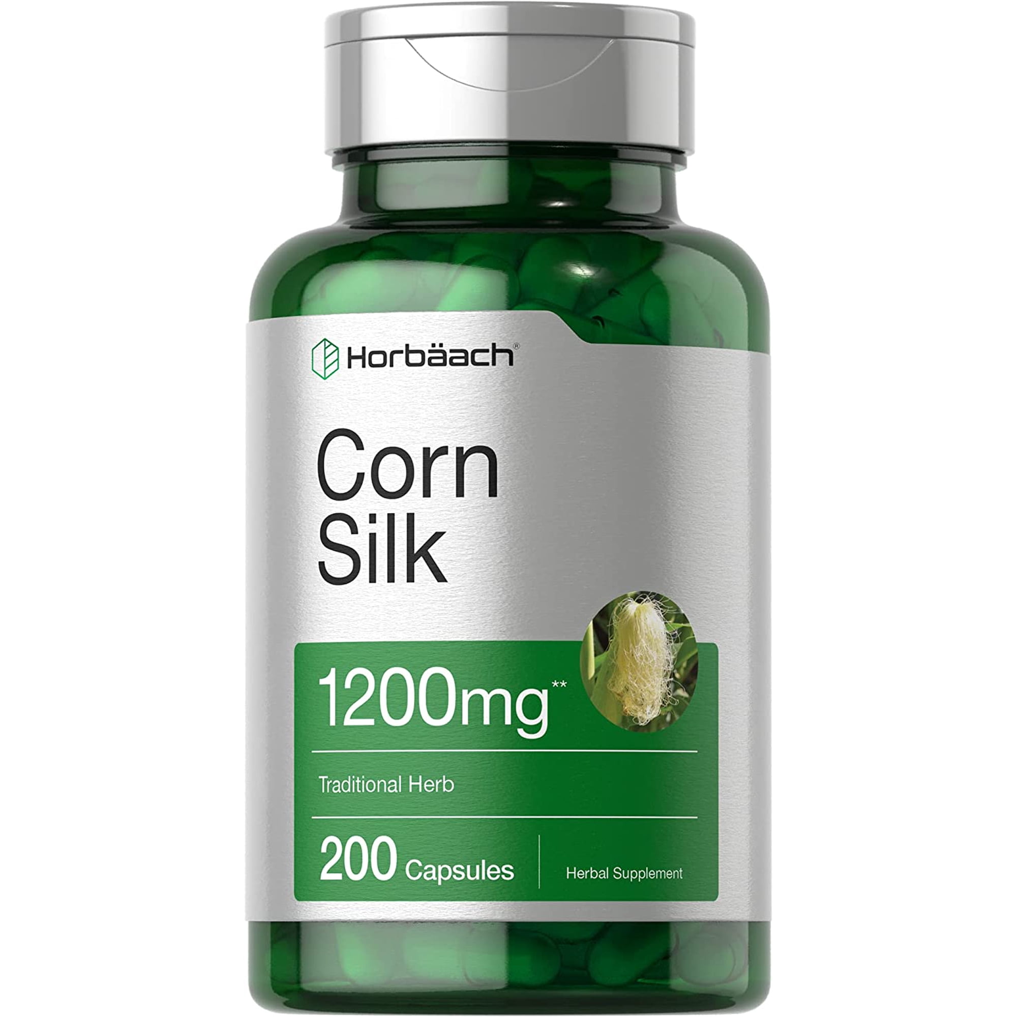 Corn Silk Extract | 1200mg | 200 Capsules for Men and Women | by Horbaach