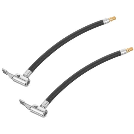Amosfun 2Pcs Black Air Pump Extension Cable Rubber Hose for Car Fast Tire Inflation