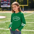 thumbnail image 4 of ITSAME Girls Long Sleeve T-Shirts, Loose Fit Fashion Print Round Neck Kids Fashion Leisure Tees Green Size 9-10T, 4 of 6