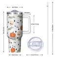 thumbnail image 3 of Cute Ghosts Halloween Tumbler 40oz with Handle - BPA Free Insulated Cup, Non-Scary Pumpkin & Bats Print, Family Party Drinkware, 3 of 4