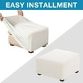 thumbnail image 6 of GoXteam Stretch Ottoman Cover, Ottoman Slipcover Sofa Cover Footstool Protector Storage Ottoman Covers Furniture Protector Soft Rectangle Slipcover, White, 6 of 7