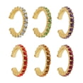 thumbnail image 1 of MasteelfCA 1 Set of Alloy Ear Clips C Shaped Rhinestone Ear Clips Non Piercing Earrings Fashion Earrings Assorted Color, 1 of 8