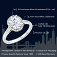 thumbnail image 2 of Gem Stone King 10K White Gold Moissanite and Diamond Engagement Ring | 2.24 Cttw | Oval 9X7MM | Wedding Anniversary Promise Halo Ring for Women (Size 8.5), 2 of 5