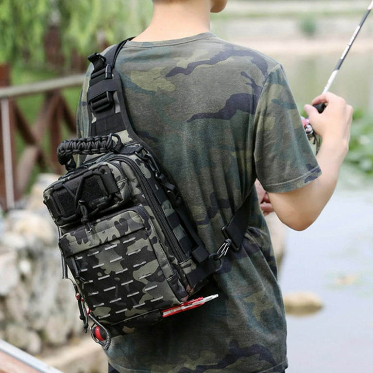 Adjustable Shoulder Strap Fishing Sling Bag Convertible for Left or  Righthanded Anglers