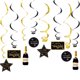 thumbnail image 3 of 14 piezas de serpentinas de remolinos con purpurina negra y dorada para decoraciones de fiesta - Kit de serpentinas colgantes de Feliz Año Nuevo, 3 of 5