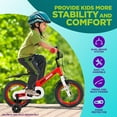 thumbnail image 4 of SereneLife Kids Bike with Training Wheels - 14” Toddlers Bicycle w/ Adjustable Seat Height, Alloy Steel Frame, Dual Brake System, Full Chain Guard, Reflector, Bell, Kickstand, For 3-5 Yrs Old (Orange), 4 of 8
