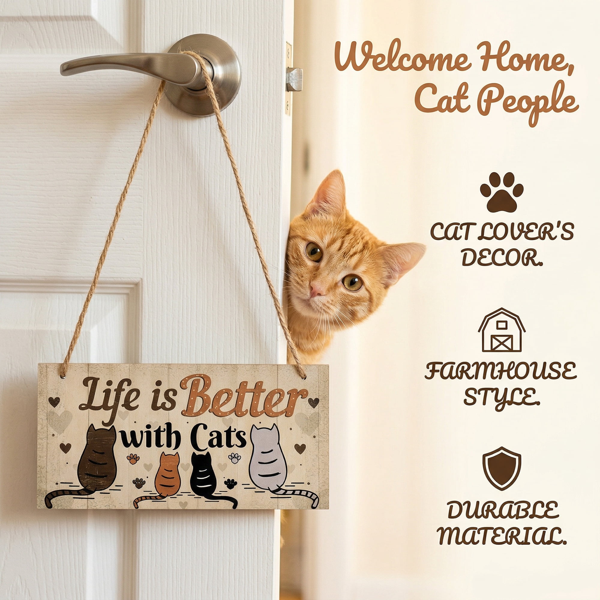 Unique Bargains Pet Sign Home Decor Decorative Wall Plaque Style B 3.9in