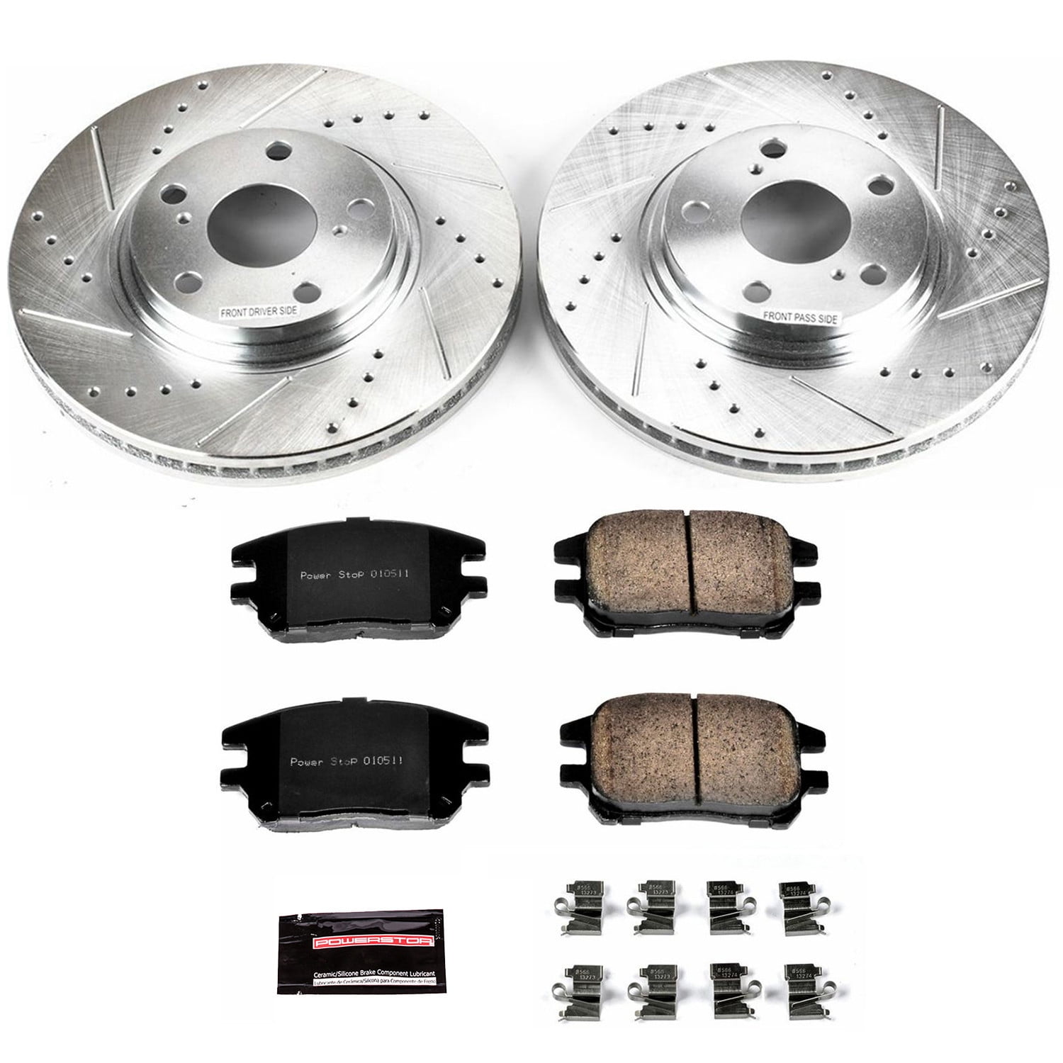PowerStop Front Z23 Evolution Sport Carbon-Fiber Ceramic Brake Pad and Drilled & Slotted Rotor Kit Fits: LEXUS Select Models K1146