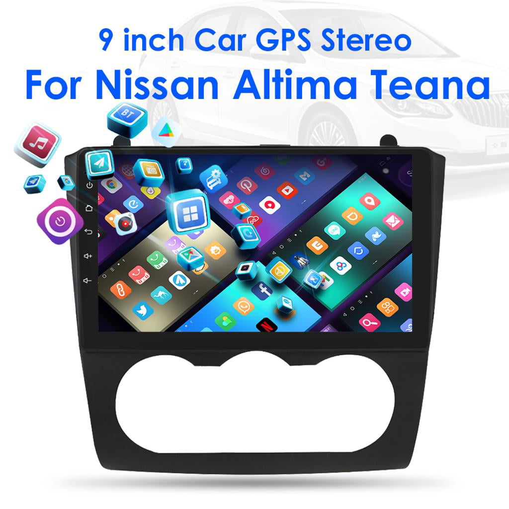 Yumi Tech 9 inch HD Touchscreen Android 10.1 Car Stereo for Nissan Teana Altima 2008-2012 Manual A/C Car Radio Apply Carplay with GPS Navigation Bluetooth Wi-Fi FM USB 