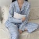 thumbnail image 1 of Conjunto de pijama a cuadros para mujer, ropa de dormir de manga larga, pantalones Piiama, traje coreano de 2 piezas, ropa de noche con botón de bolsillo, ropa de casa, Otoño, nuevo, 1 of 4