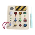 thumbnail image 3 of LED Busy Board Travel Toy Preescolar con botones Actividades 2 3 4 años Aprendizaje de habilidades motoras cognitivas para niñas pequeños Hugo tablero ocupado, 3 of 10