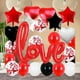 thumbnail image 5 of Globos De Látex De Confeti Con Cinta Para La Decoración De La Fiesta De Cumpleaños De La Boda Negro Rojo SM SunniMix Globo de San Valentín, 5 of 6
