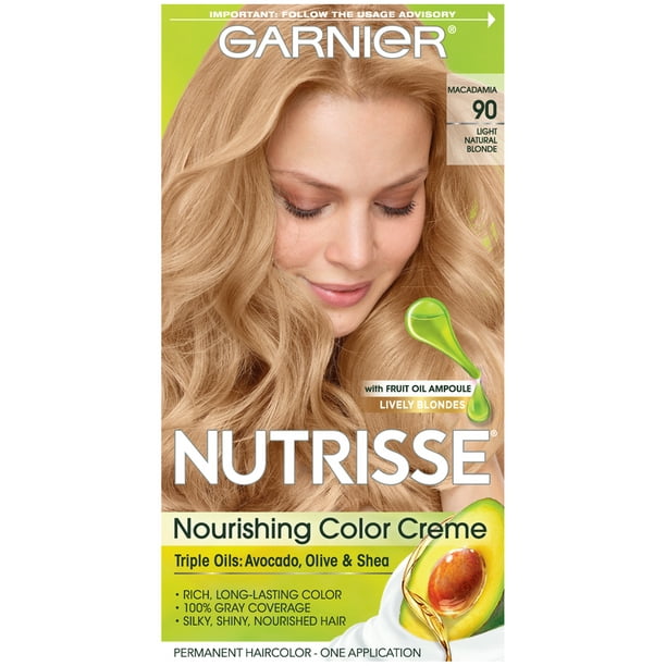 Garnier Nutrisse Nourishing Hair Color Creme, 90 Light Natural Blonde ...