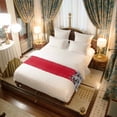 thumbnail image 6 of Bed Runner Scarf for King Size Bed, Red Christmas Beds Scarf Throws for Foot of Bedding, Snowman Snowflake Winter Birds Decorative Beds Runners for Bedroom Guestroom, 94"x20", 6 of 8