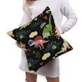 thumbnail image 6 of Bingfone Cute Dinosaurs Linen Throw Pillow Covers Cushion Case Pocket Button Vintage Farmhouse Pillowcase for Sofa Couch Bed 20"x20", 6 of 9