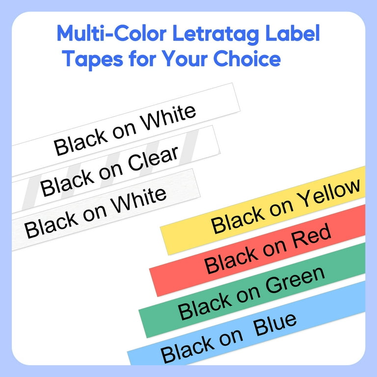 GREENCYCLE Compatible DYMO LetraTag 91331 Label Tape – 12mm X 4m Black On White